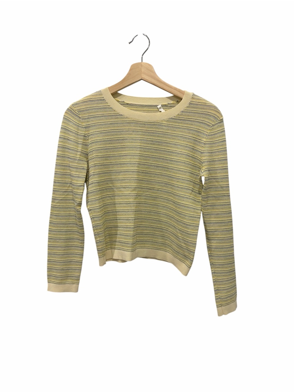 Veronica Beard Striped Crewneck Long-Sleeve Top in Yellow